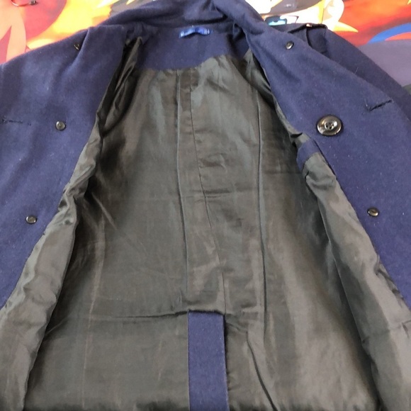 W[dvblju] Men Wool Blended Navy Peacoat     Size Small - Picture 9 of 13